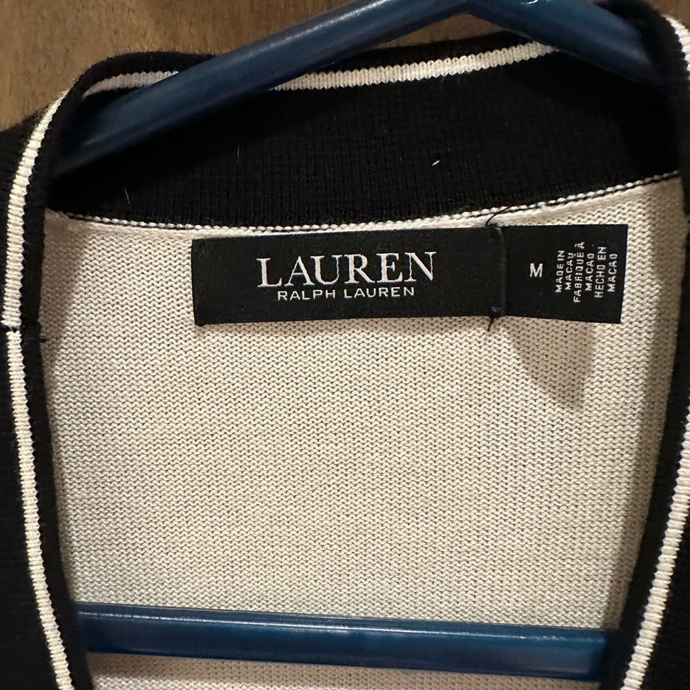 Lauren by Ralph Lauren Black and Cream Cardigan - Picture 2 of 5